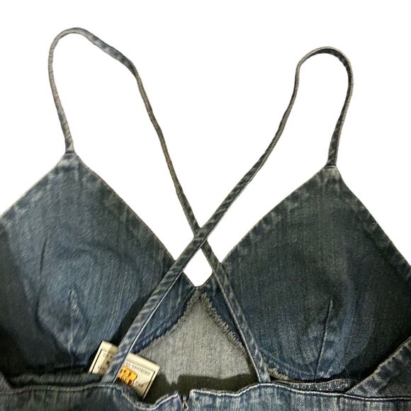 Vintage Route 66 Denim Dress Size 12 Straps Knee Length 90's Retro Y2K Preppy - Picture 8 of 12